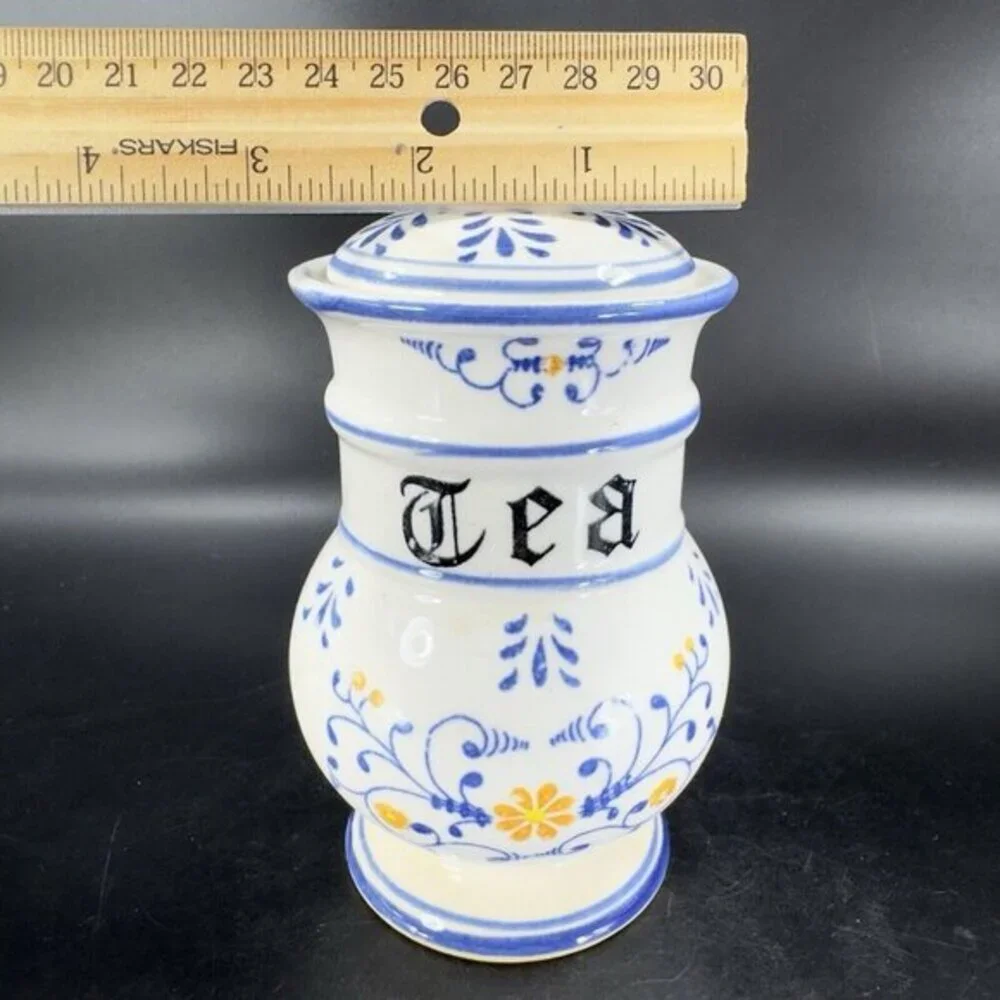 Vintage Royal Sealy Heritage‎ Porcelain TEA Canister Jar With Lid Ceramic Design